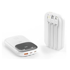 powerbank 10000 mah 2 usb c 1 usb A blanco